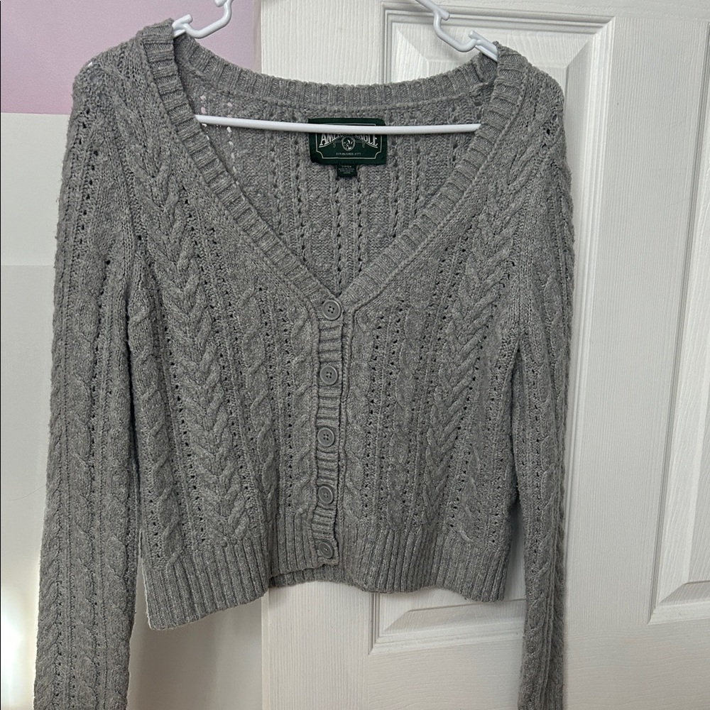 American Eagle Outfitters Heather Gray Cardigan